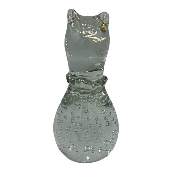 Vintage Art Circus Glass Dog Bear Clear Bullicante Paperweight Great Dane Ruffle - Picture 3 of 9